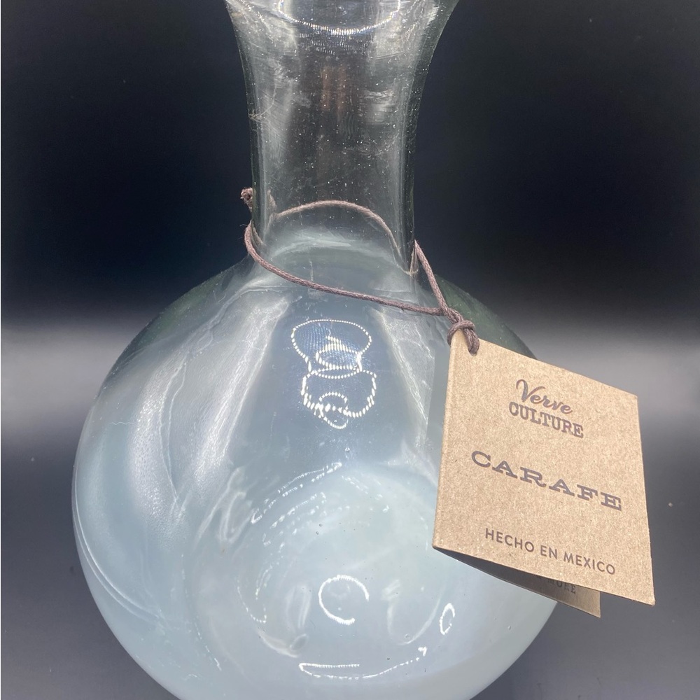 Glass Carafe - Hand blown glass carafe from Jalisco, Mexico